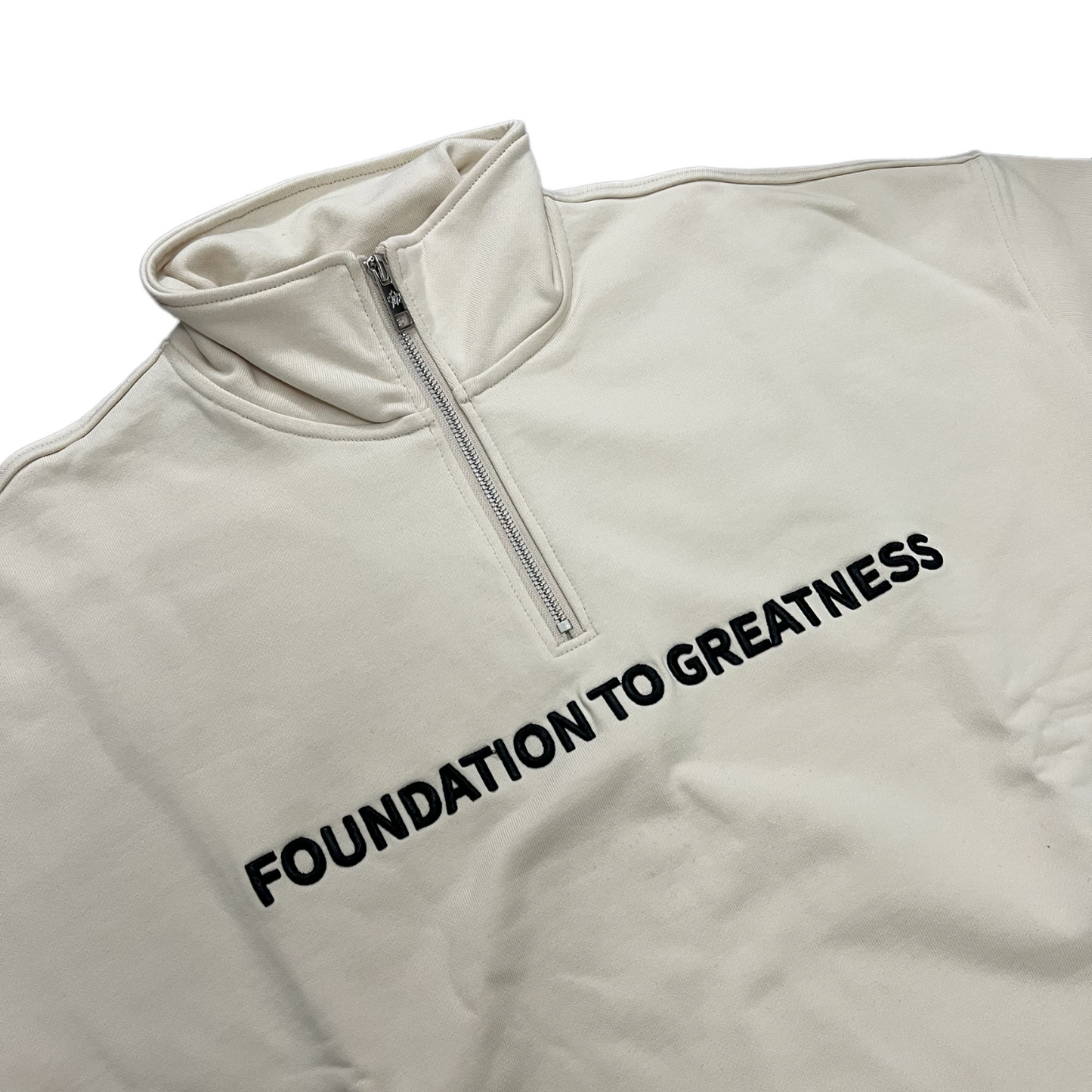 Cream Quarter Zip Sweater