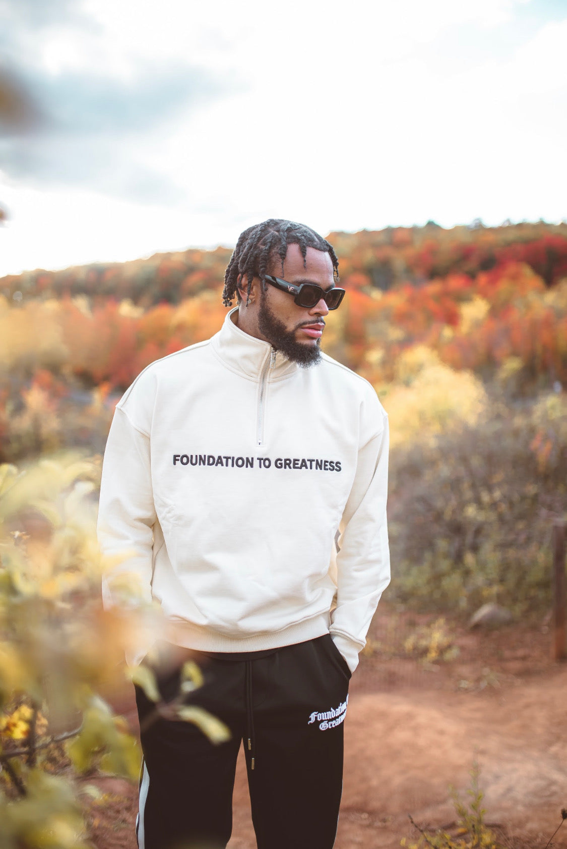 Cream Quarter Zip Sweater